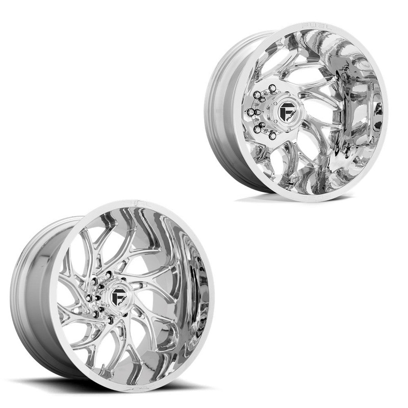 20×10 Fuel D740 Runner Chrome PRE-11 GM PRE-19 DODGE DUALLY SUPER SINGLE Wheels 8×6.5 Set of 6 (Fits UP to 12.50 tire)