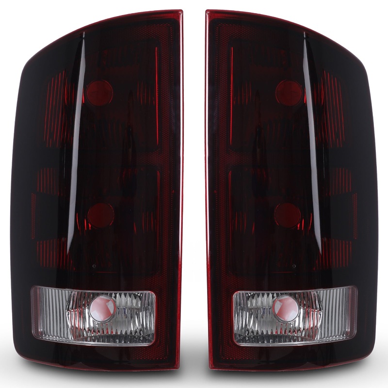 For 2002-2006 Dodge Ram 1500 2500 3500 Taillights – Chrome/ Smoke Red Lens