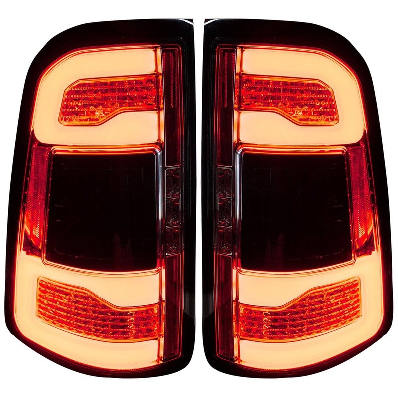 2019-2023 RAM 1500 RECON Clear Lens (Paintable) OLED Tail Lights w/ Scanning Red Turn Signals (Replaces OEM LED Taillights)