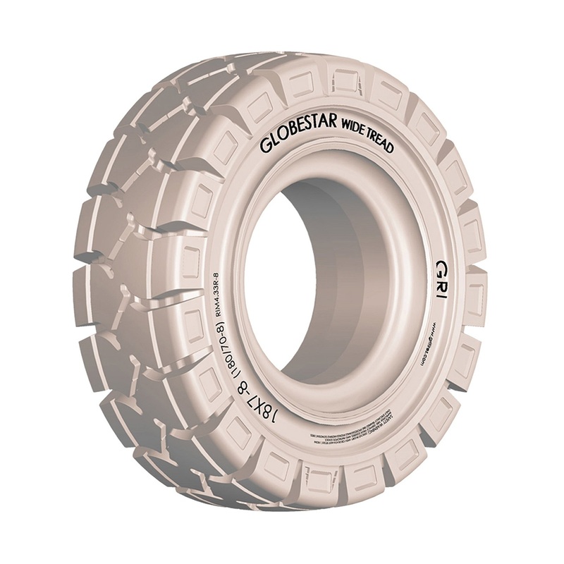 6.00-9 4.0 GRI GLOBESTAR Wide Tread, Clip, Non-Marking, Solid, White