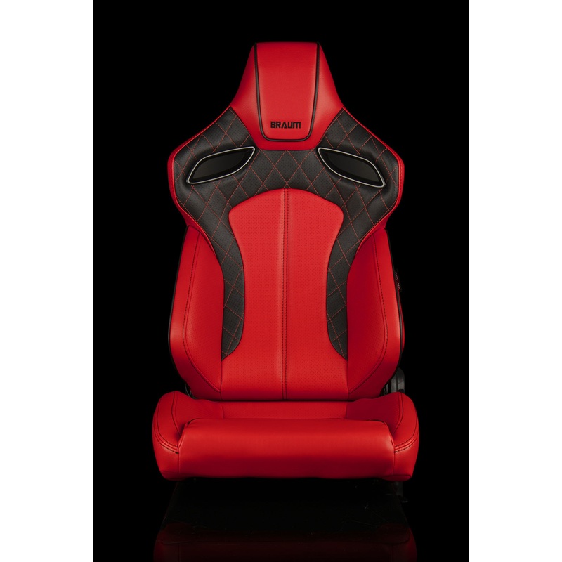 Universal BRAUM ORUE SERIES RACING SEATS (DIAMOND ED. | RED LEATHERETTE)  PAIR