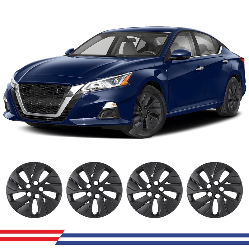 WINJET 16′ Hubcaps Wheel Rims Cover for 2019-2023 Nissan Altima – Matte Black
