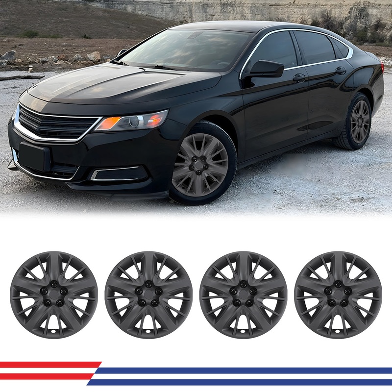 WINJET 18′ Hubcaps Wheel Rims Cover for 2014-2020 CHEVY IMPALA – Matte Black