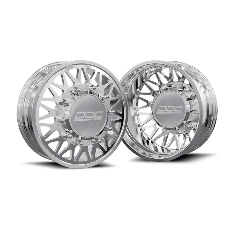 20×8.25 DDC Mesh Polished PRE-11 GM PRE-19 DODGE PRE-99 FORD FORGED DUALLY Wheels 8×6.5 Set of 6 (Lug Nuts AND Billet Lug Covers Included) Fits UP to 12.50 tire
