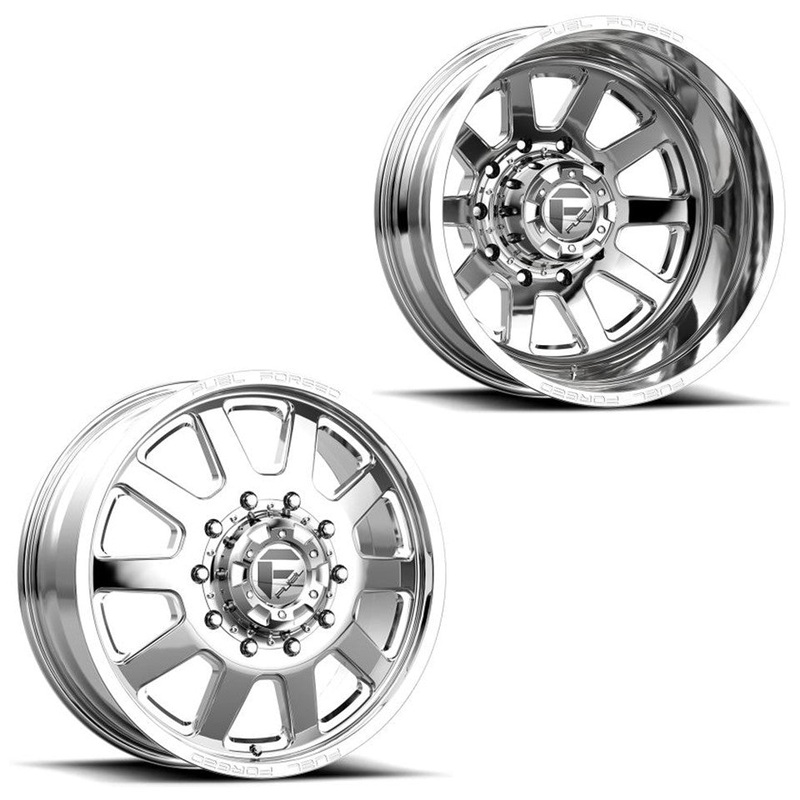 20×8.25 Fuel Forged FF09D Polished FORD F-450/F-550 DODGE 4500/5500 DUALLY Wheels 10×225 Set of 6 (Fits UP to 12.50 tire)