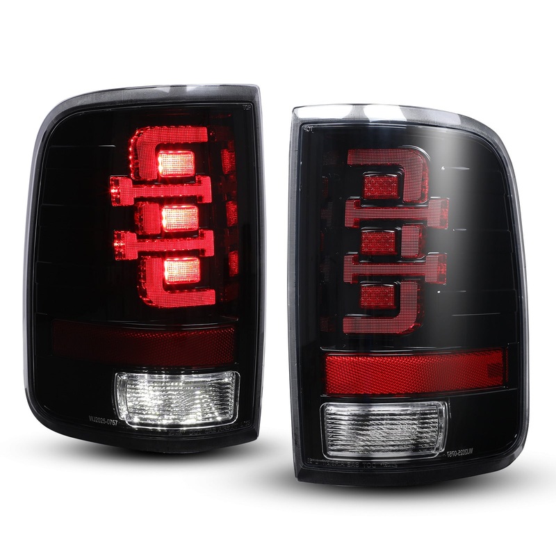 For 2004-2008 Ford F-150 Styleside Model LED Taillights – Glossy Black / Clear Lens