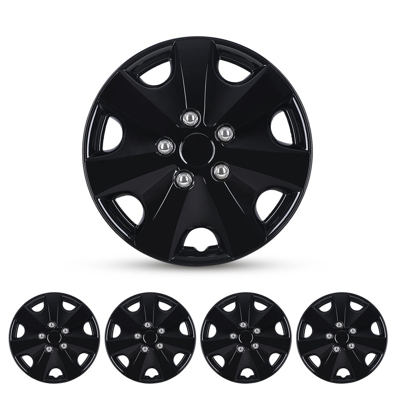 WINJET 13 inch Hubcaps Wheel Covers 5051 – Black Lacquer