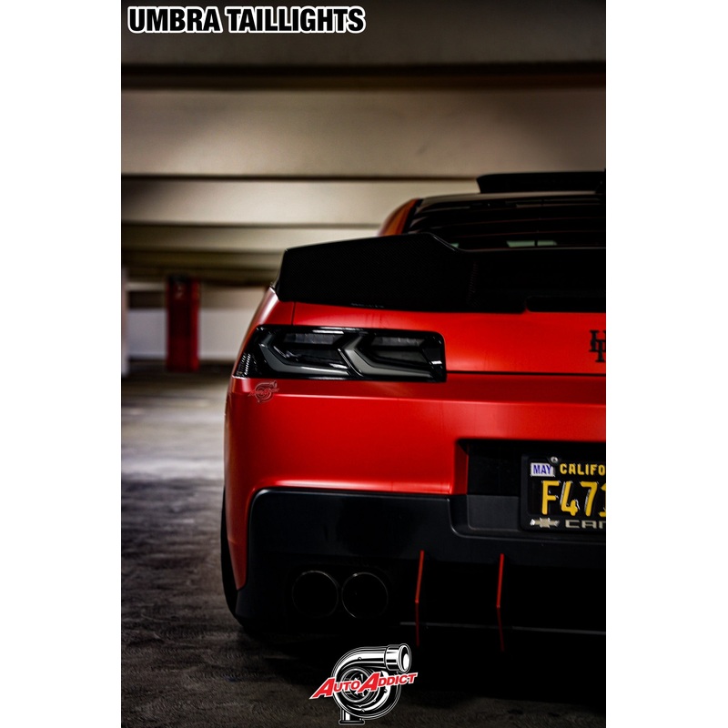 2012-2013 CHEVY CAMARO UMBRA LED TAILLIGHTS GLOSS BLACK/SMOKE LENS + CUSTOM HARNESS