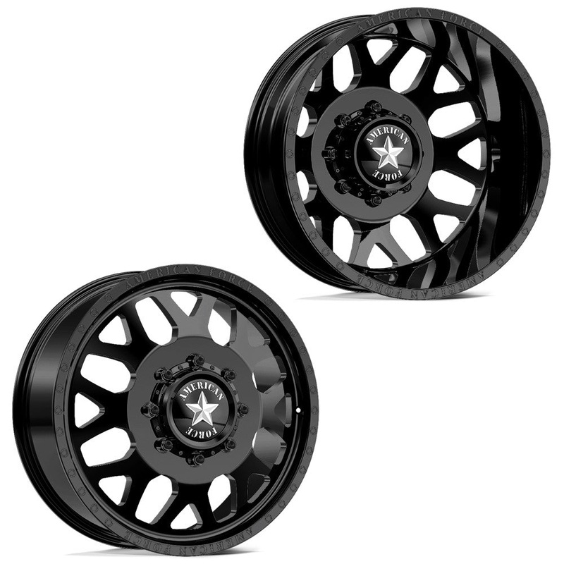 20×8.25 American Force DB03 Payload Black 99-04 FORD DUALLY Wheels 8×170 Set of 6 (Fits up to 12.50 tire)
