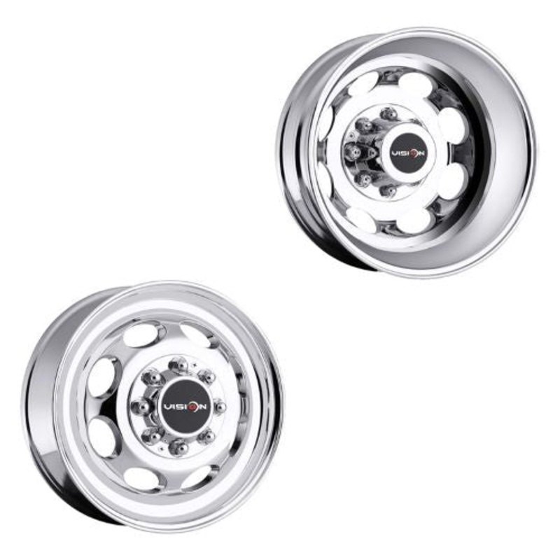 19.5×6.75 Vision 181NR Hauler Dually Chrome PRE-11 GM Wheels 8×6.5 Set of 6 (Fits Stock Tire Sizing)