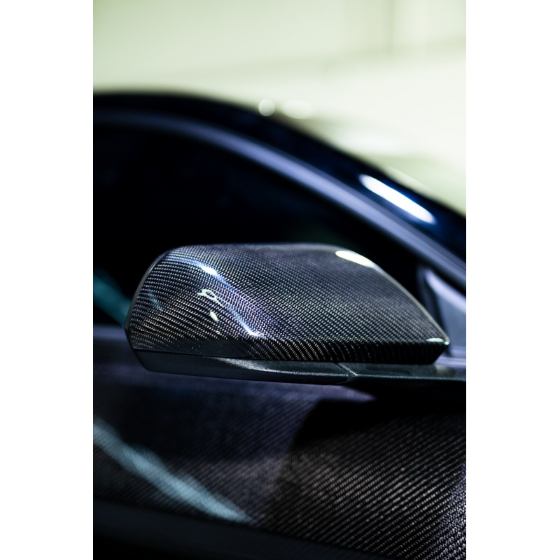 2015-2023 Mustang GT / Ecoboost Gloss Carbon Fiber Mirror Caps Replacement