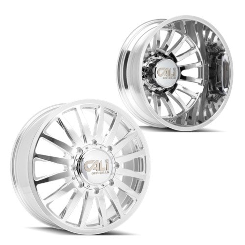 20×8.25 CALI Summit 9110D Polish/Mill PRE-11 GM PRE-19 DODGE Dually Wheels 8×6.5 Set of 6 (Fits UP to 12.50 tire)
