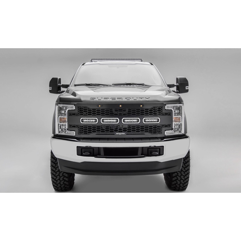 T-REX Grilles 6515631 Black Mild Steel Laser Cut Pattern Grille Fits 2017-2019 Ford F-250 F-350 F-450 F-550