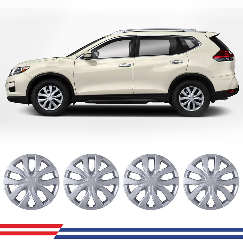 WINJET 17′ Hubcaps Wheel Rims Cover for 2014-2020 NISSAN ROGUE  – Sliver