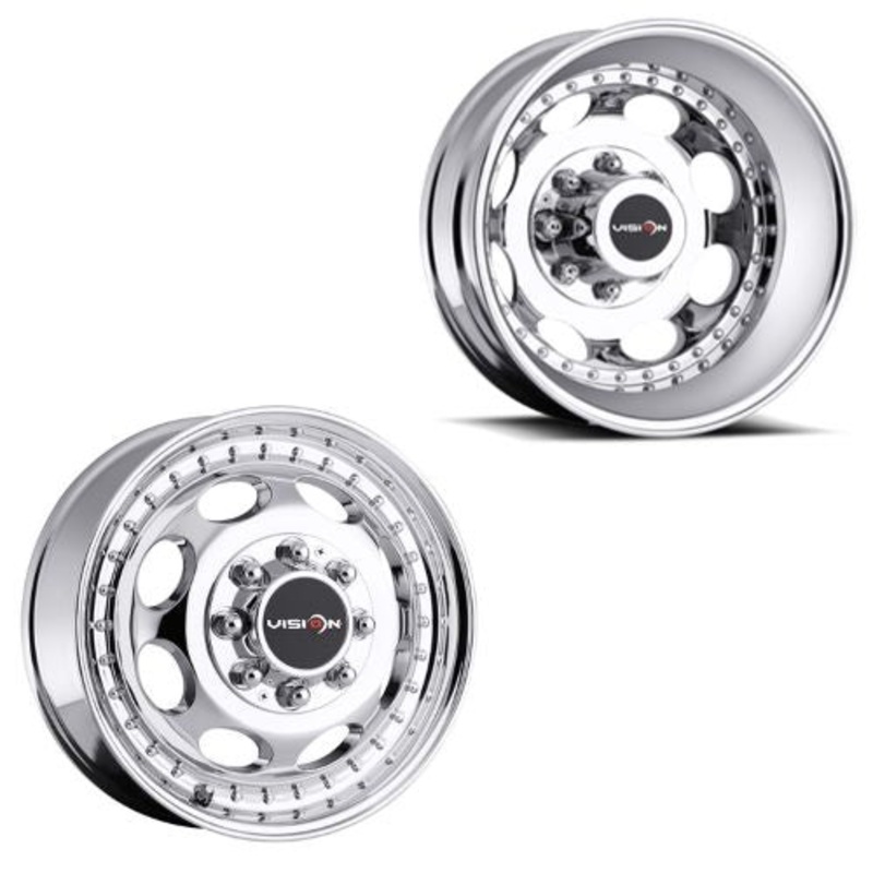 19.5×6.75 Vision 181 Hauler Dually Chrome PRE-11 GM Wheels 8×6.5 Set of 6 (Fits Stock Tire Sizing)