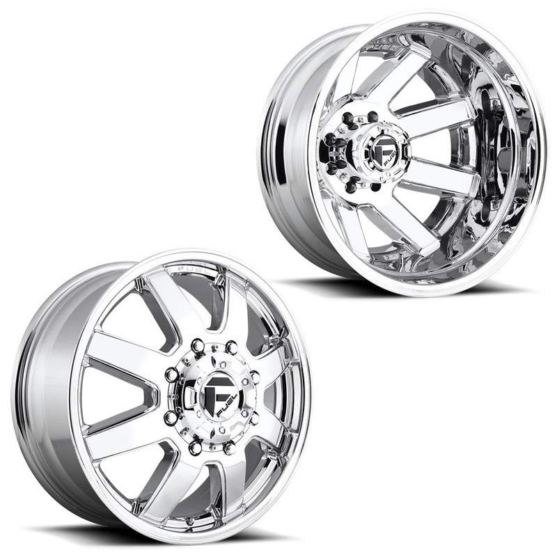 17×6.5 D536 Fuel Maverick Chrome 11-UP GM DUALLY Wheels 8×210 Set of 4 (Fits Stock Tire Sizing)