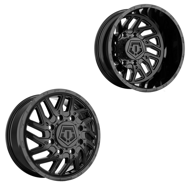 20×8.25 TIS 544B Gloss Black PRE-11 GM PRE-19 DODGE DUALLY Wheels 8×6.5 Set of 6 (Fits UP to 12.50 tire)