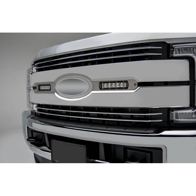 ZROADZ Z415473-KIT Brushed Stainless Steel OEM Grille LED Kit Fits 2017-2019 Ford F-250 Lariat F-250 King Ranch F-350 Lariat F-350 King Ranch F-450 Lariat F-450 King Ranch F-550 Lariat F-550 King Ranch