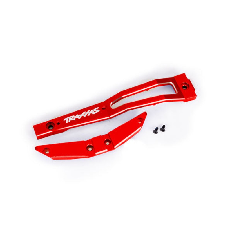 Chassis brace, front, 6061-T6 aluminum (red-anodized/ 2.5x6mm CCS (with threadlock) (2)