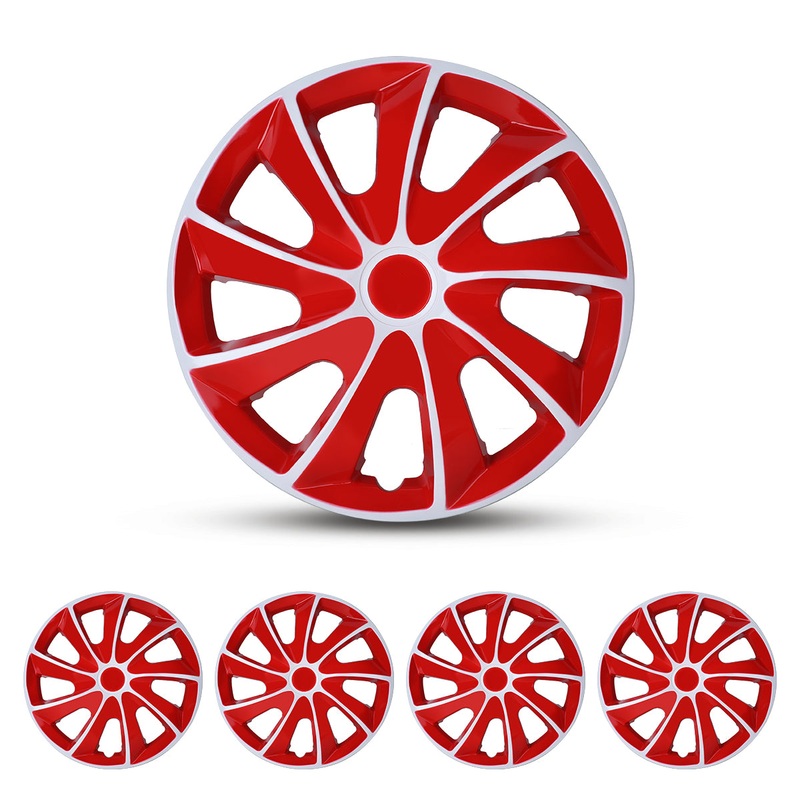WINJET 15 inch Hubcaps Wheel Covers 5084 – White & Red