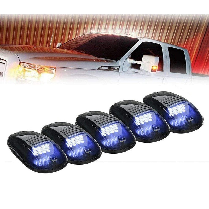 TRUCK2GO Smoked Lens LED Cab Roof Top Marker Running Lights (White LED)