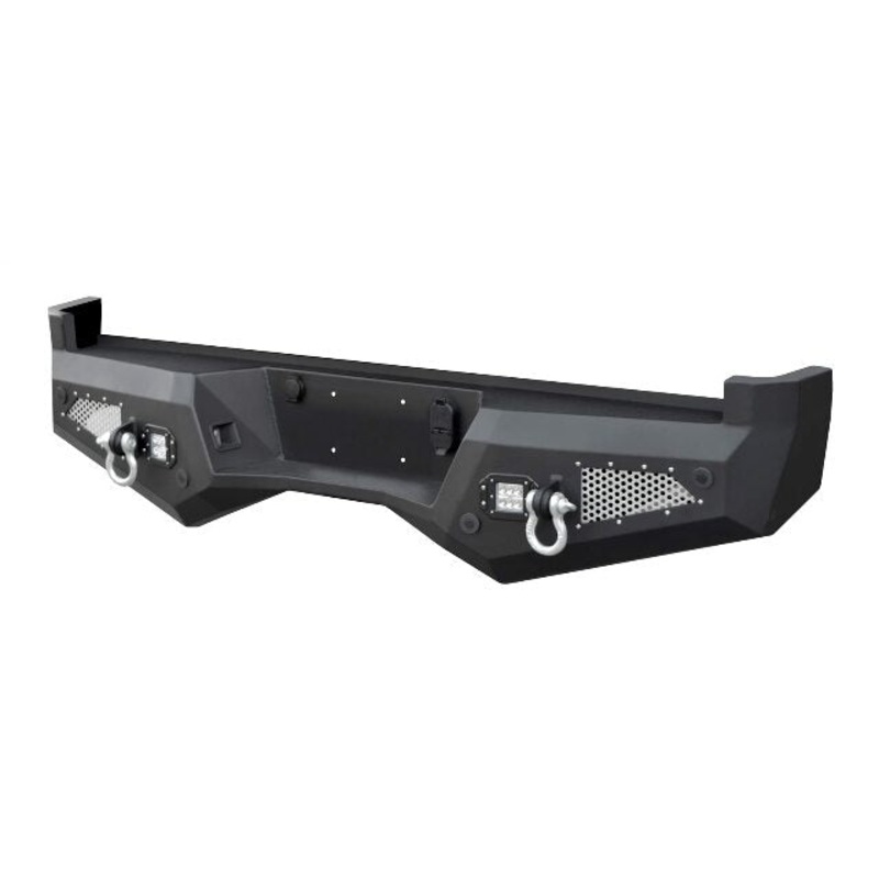 Steel Rear Bumper Compatible with Ford F-250 & F-350 | Includes 2 Flush Mount LED Cube Lights | Retains Access to Spare Tire | 2 Shackle Recovery Points | DV8 Offroad 2017-2021