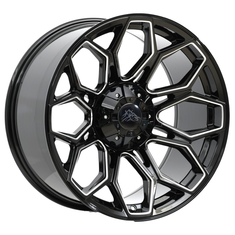 Xdrive Offroad 22X10 X001 Offroad Wheels 6X135/139.7 PCD -25mm Offset Gloss Black Milled Rims
