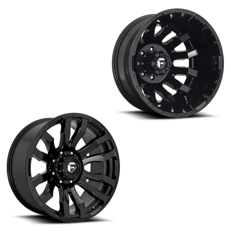 20×10 Fuel D675 Blitz Gloss Black PRE-19 DODGE DUALLY SUPER SINGLE Wheels 8×6.5 Set of 6 (Fits UP to 12.50 tire)