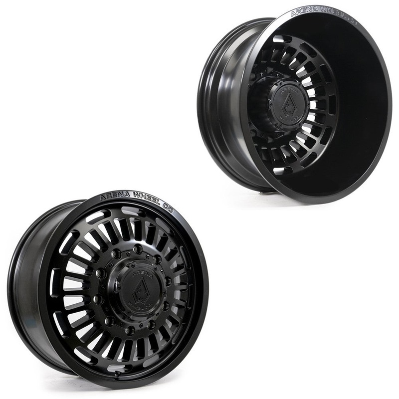 20×8.25 Arena A115 Tactic Satin Black FORD F-450/F-550 DODGE 4500/5500 DUALLY Wheels 10×225 Set of 6 (Fits UP to 12.50 tire)