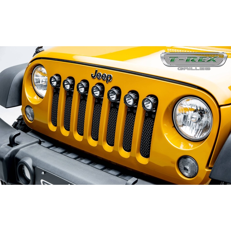 T-REX Grilles 6314841-BR Black Mild Steel Small Mesh Grille Fits 2007-2018 Jeep Wrangler JK Wrangler JKU