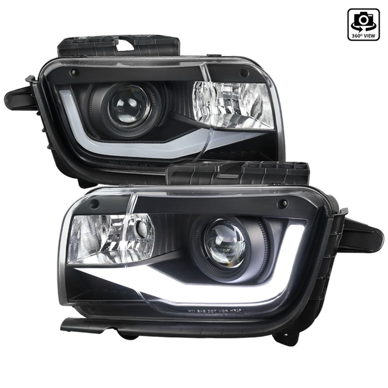 2010-2013 Chevy Camaro 6th Gen Style Headlights  OEM Bumper Fitment, LED Light Bar