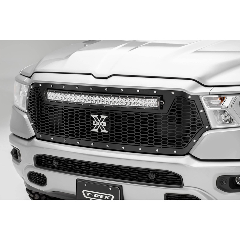 T-REX Grilles 7314651 Black Mild Steel Laser Cut Pattern Grille Fits 2019-2023 Ram 1500 Laramie 1500 Lone Star 1500 Big Horn 1500 Tradesman
