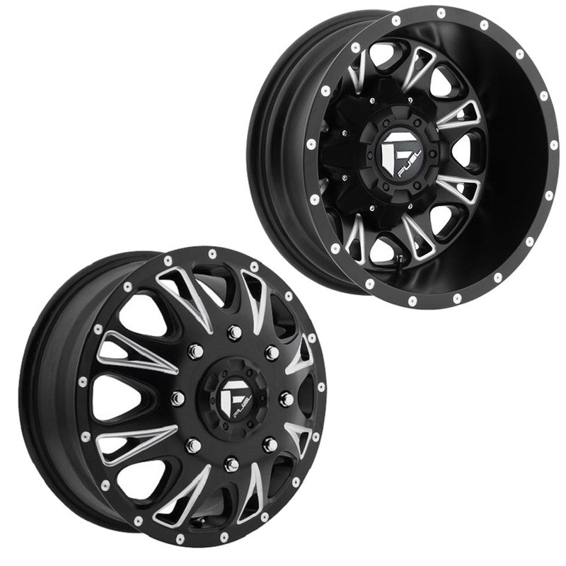 17×6.5 D513 Fuel Throttle PRE-11 GM PRE-19 DODGE PRE-99 FORD DUALLY Wheels 8×6.5 Set of 4 (Fits Stock Tire Sizing)