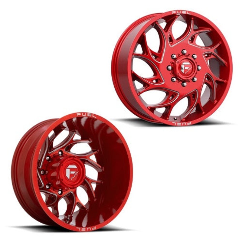 20×8.25 D742 Fuel Runner Red Milled PRE-19 DODGE DUALLY Wheels 8×6.5 Set of 6 (Fits UP to 12.50 tire)