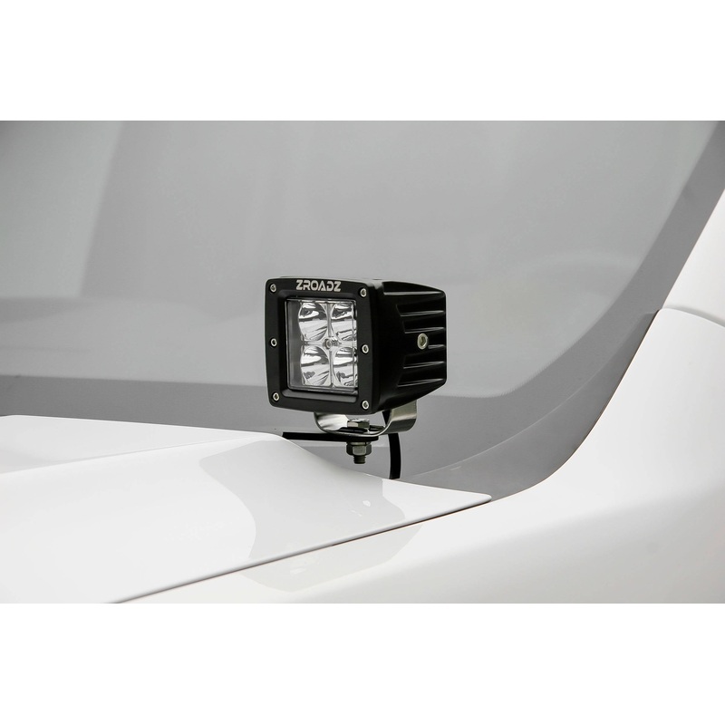 ZROADZ Z369381-KIT2 Black Mild Steel Hood Hinge LED Kit Fits 2005-2015 Toyota Tacoma