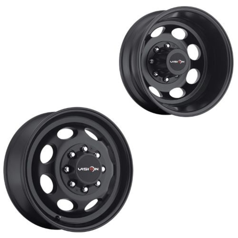 19.5×6.75 Vision 181NR Hauler Dually Matte Blk PRE-99 FORD Wheels 8×6.5 Set of 6 (Fits Stock Tire Sizing)