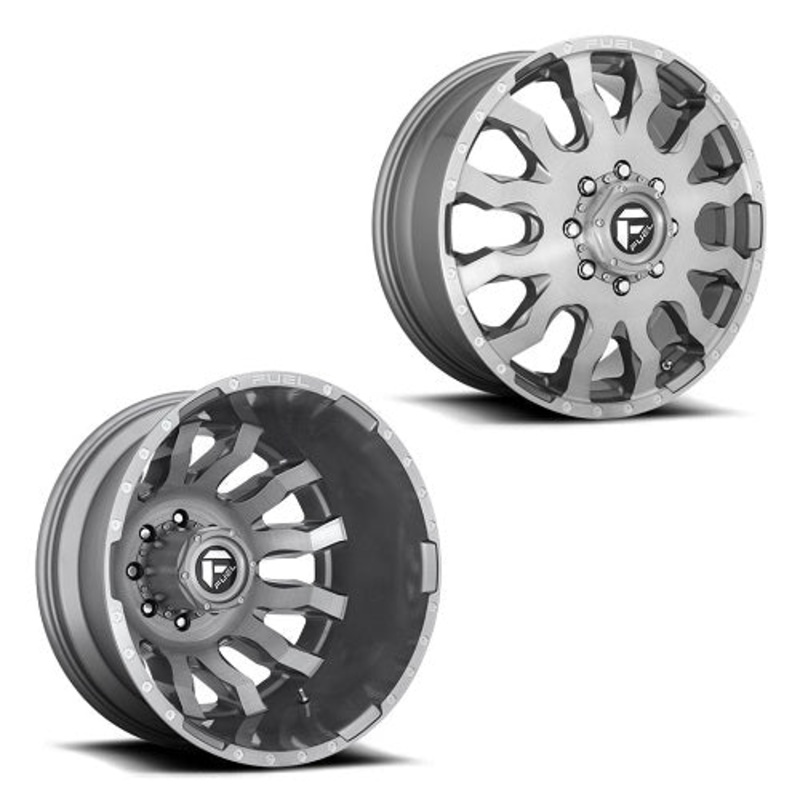 20×8.25 D693 Fuel Blitz Platinum PRE-11 GM DUALLY Wheels 8×6.5 Set of 6 (Fits UP to 13.50 tire)