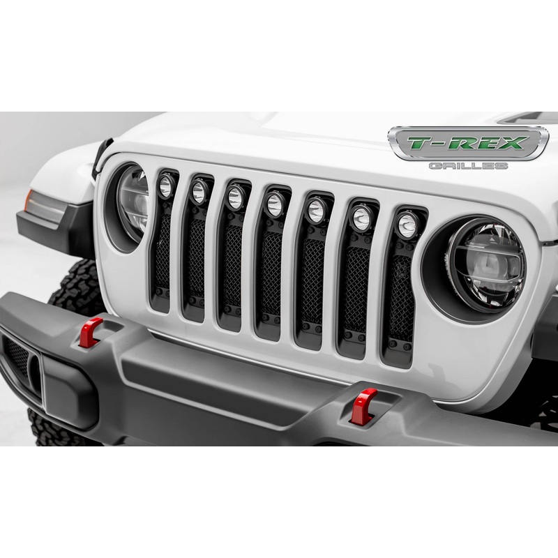 T-REX Grilles 6314931-BR Black Mild Steel Small Mesh Grille Fits 2020-2023 Jeep Gladiator Overland Gladiator Rubicon
