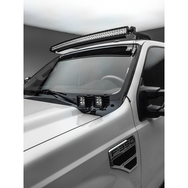 ZROADZ Z365462 Black Mild Steel Hood Hinge LED Bracket Fits 2011-2016 Ford F-250 F-350 F-450 F-550