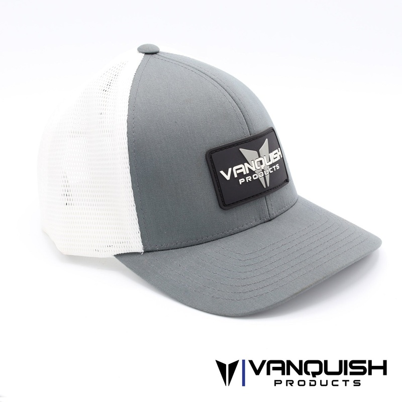 Vanquish Products Trucker Flex Fit Hat -Gray with White Mesh L/XL