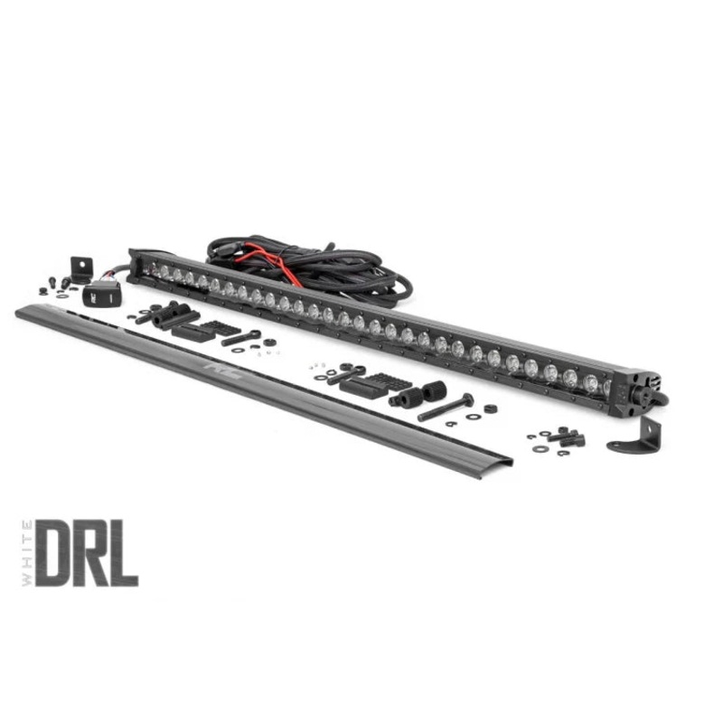 Rough Country Black Series White DRL Light Bar 30 Inch | Single Row