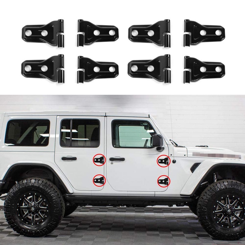 Trail Ops Black Door Hinge Cover Set TO-JL-DR-003