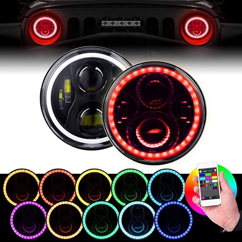 Trail Ops LED RGB Halo Headlight TO-JK-5077