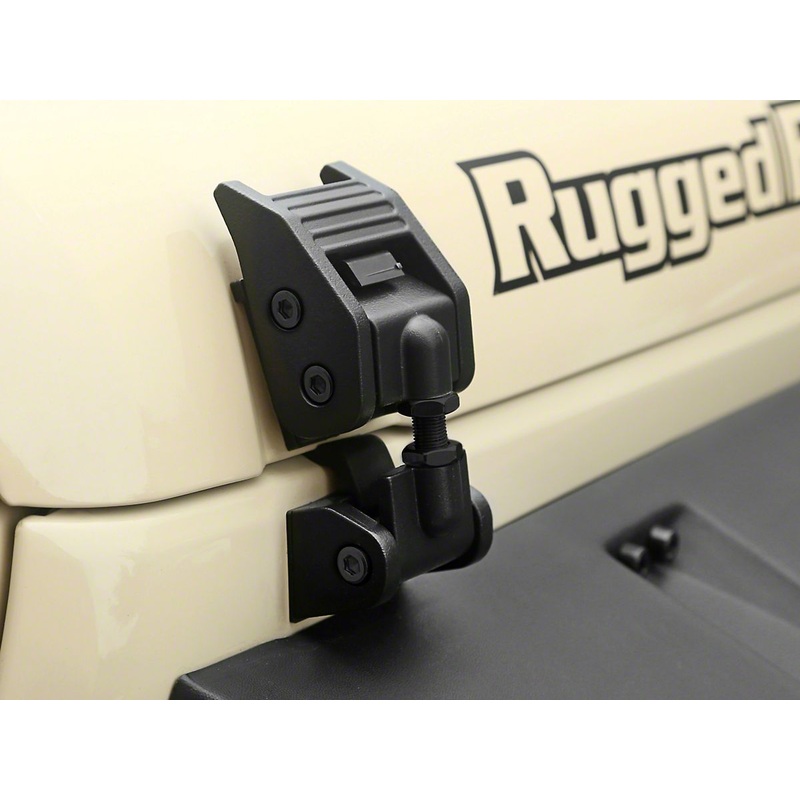 Rugged Ridge Hood Catch Textured Black Aluminum OMI11210.17