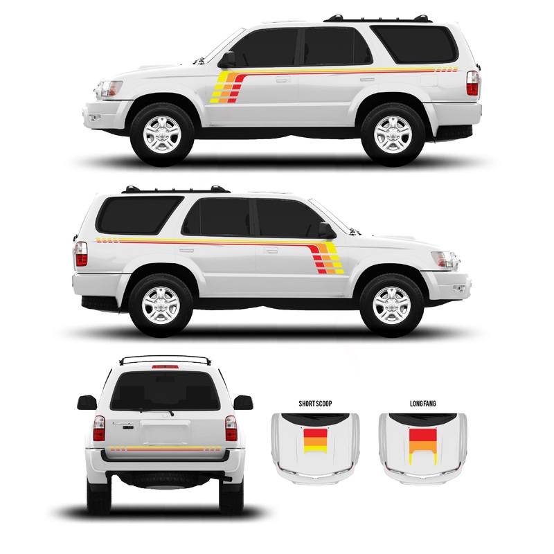 1996-02 4Runner Checkered Stripe Kit Classic Scheme Short Scoop