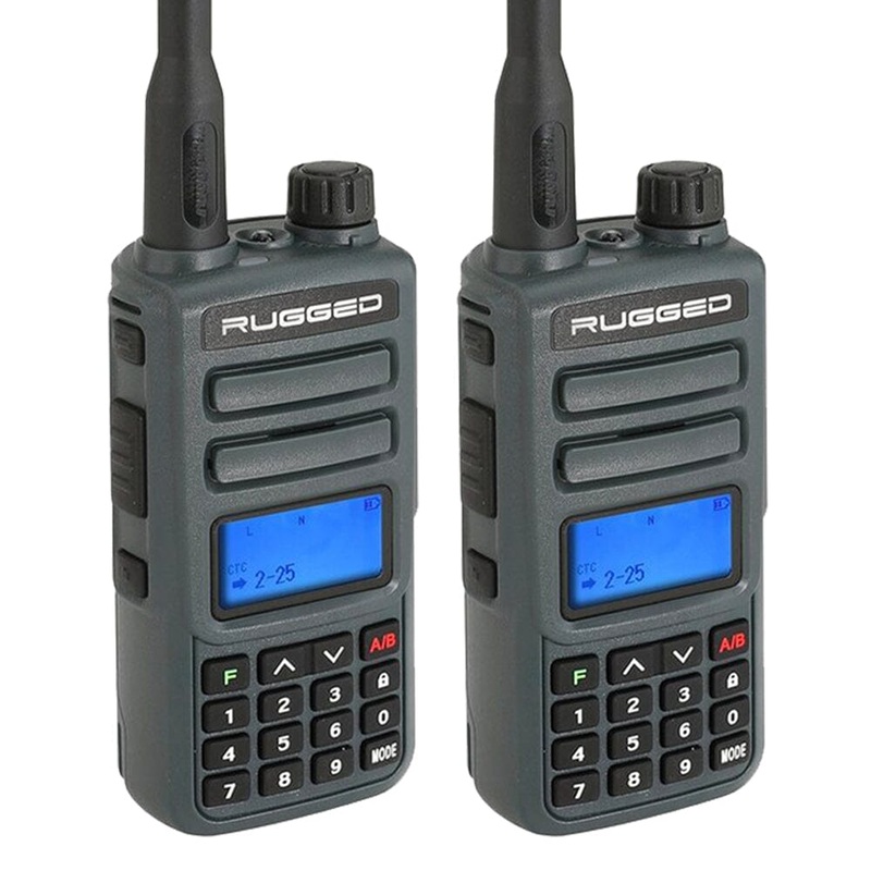 2 PACK – GMR2 Handheld GMRS FRS Radio pair – By Rugged Radios – Grey