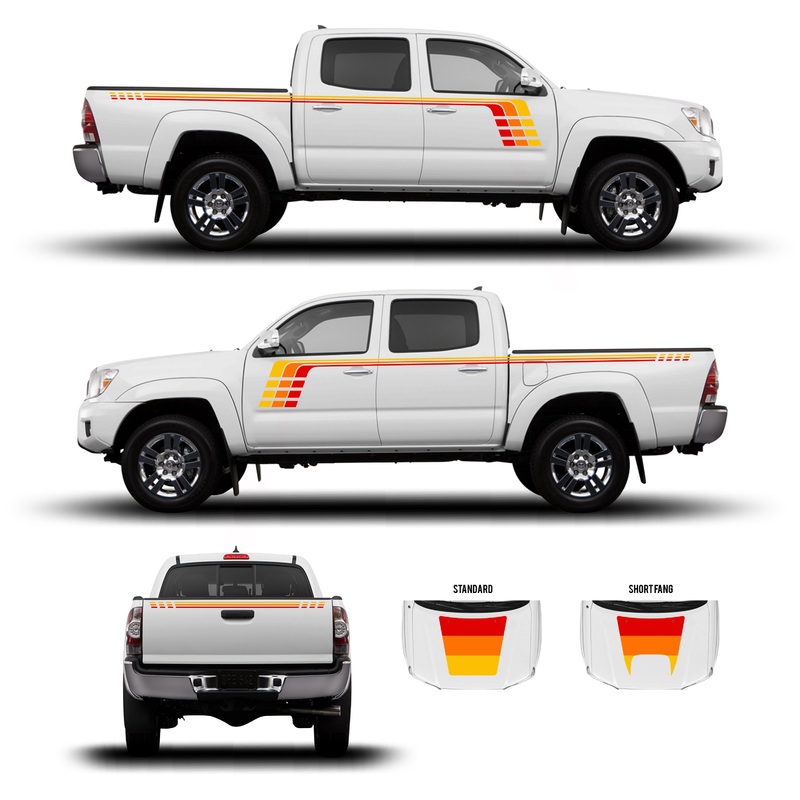 2005-15 Tacoma Checkered Stripe Kit Classic Scheme Standard Hood Stamp