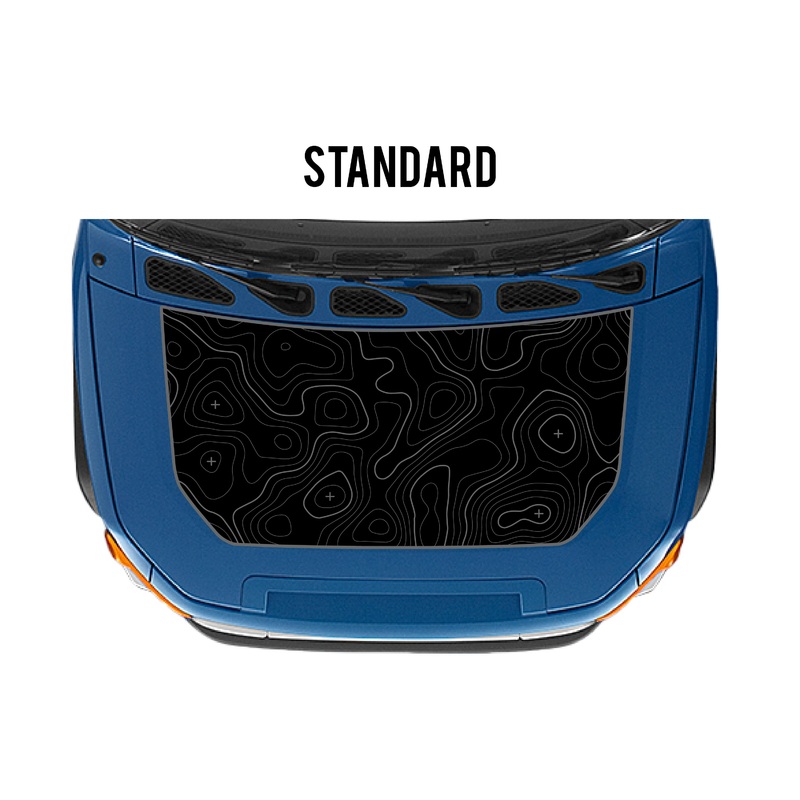 2007-14 FJ Cruiser Hood Stamp Standard Gray with Black Topography