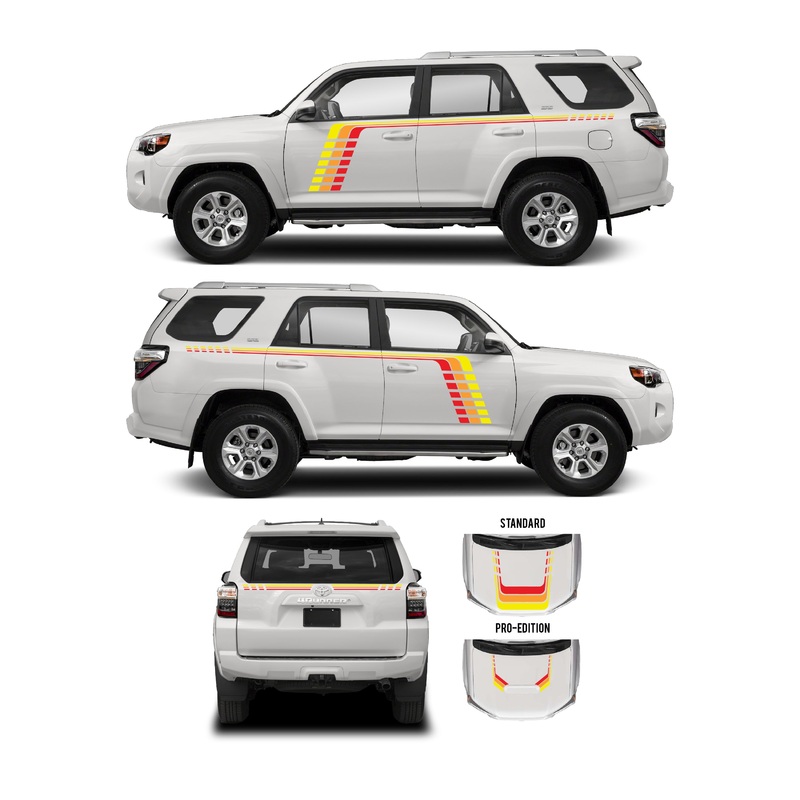 2010+ 4Runner Checkered Stripe Kit Classic Scheme Standard Hood Stamp