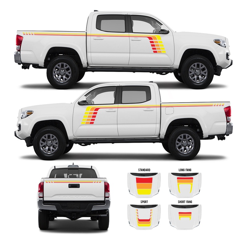2016-23 Tacoma Checkered Stripe Kit Classic Scheme Standard Hood Stamp